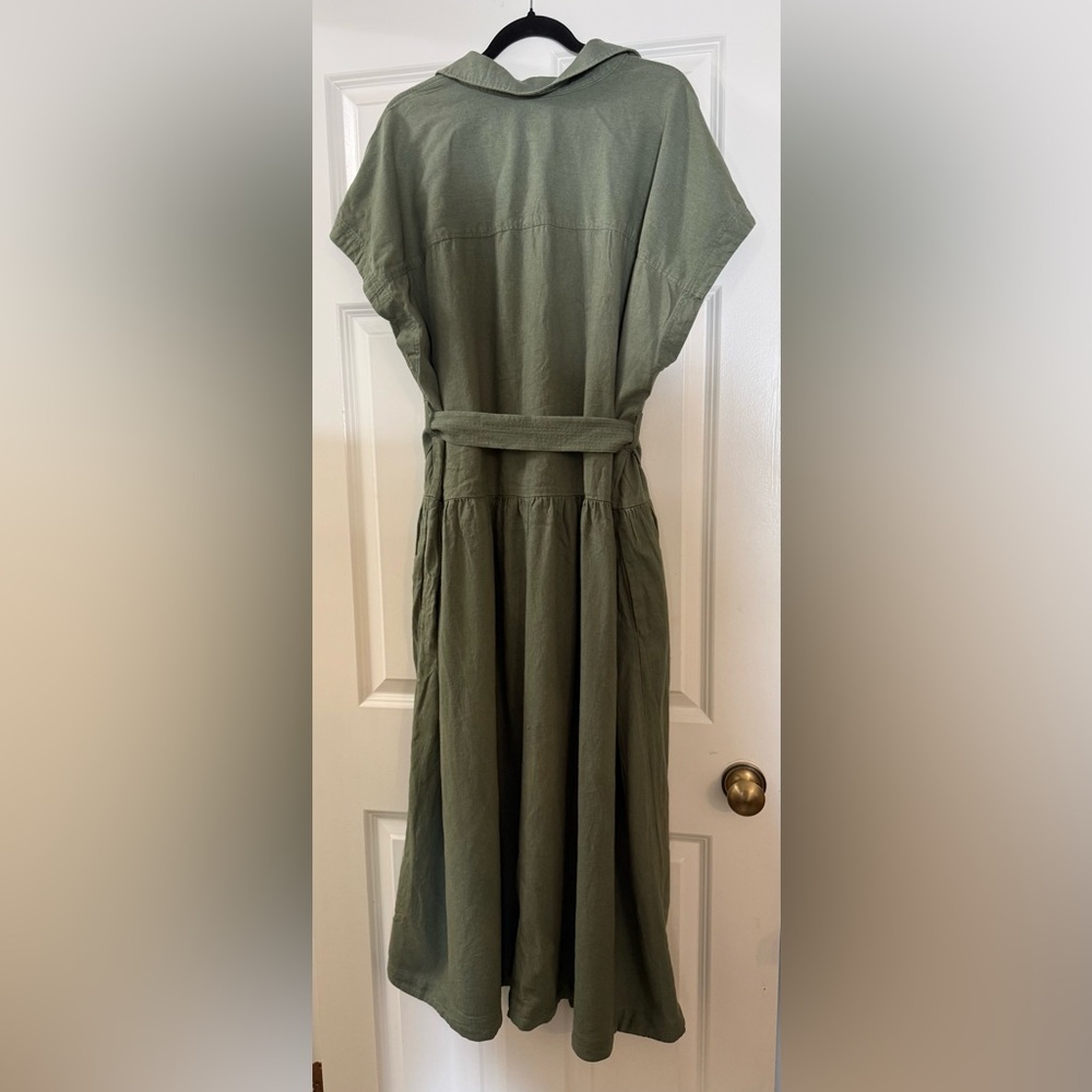 Universal Thread Olive Green Button-Front Maxi Shirt Dress - Picture 4 of 10